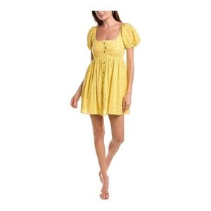 NEW Line & Dot Yellow Floral Mini Dress Hailee  Size Small